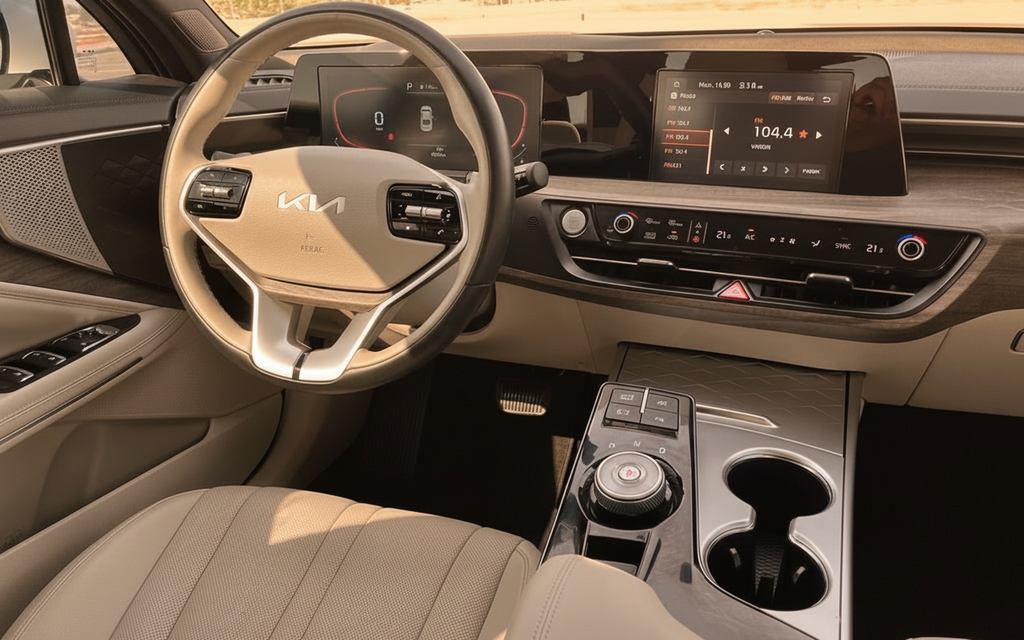 Kia K8 2023 interior view showing trim – rental in Dubai