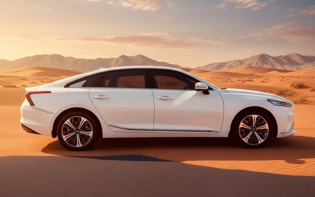 Kia K8 2023 White side profile – rental in Dubai