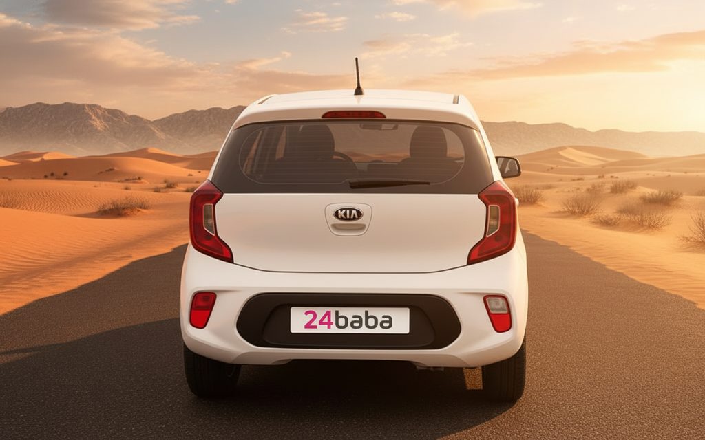 Kia Picanto 2020 White rear view showing taillights