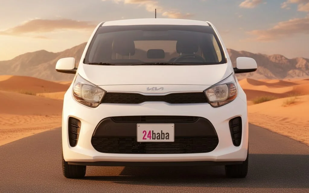 Kia Picanto 2023 White front view with headlights