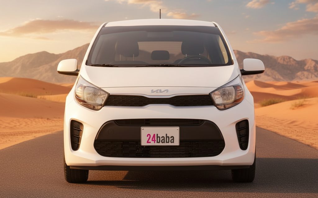 Kia Picanto 2023 White front view with headlights