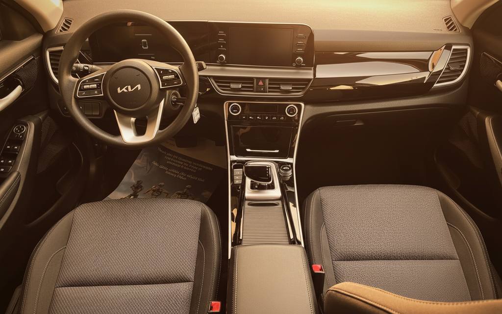 Kia Seltos 2024 interior view showing trim – rental in Dubai