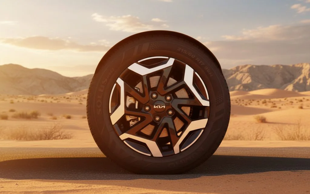 Kia Seltos 2022 alloy wheel close up – rental in Dubai