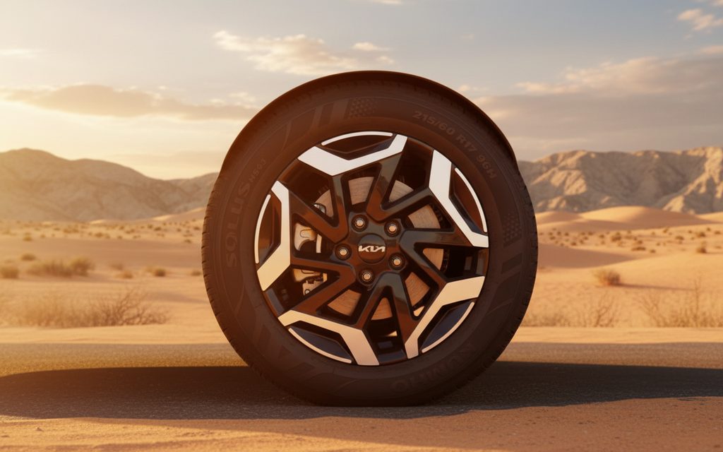 Kia Seltos 2022 alloy wheel close up – rental in Dubai