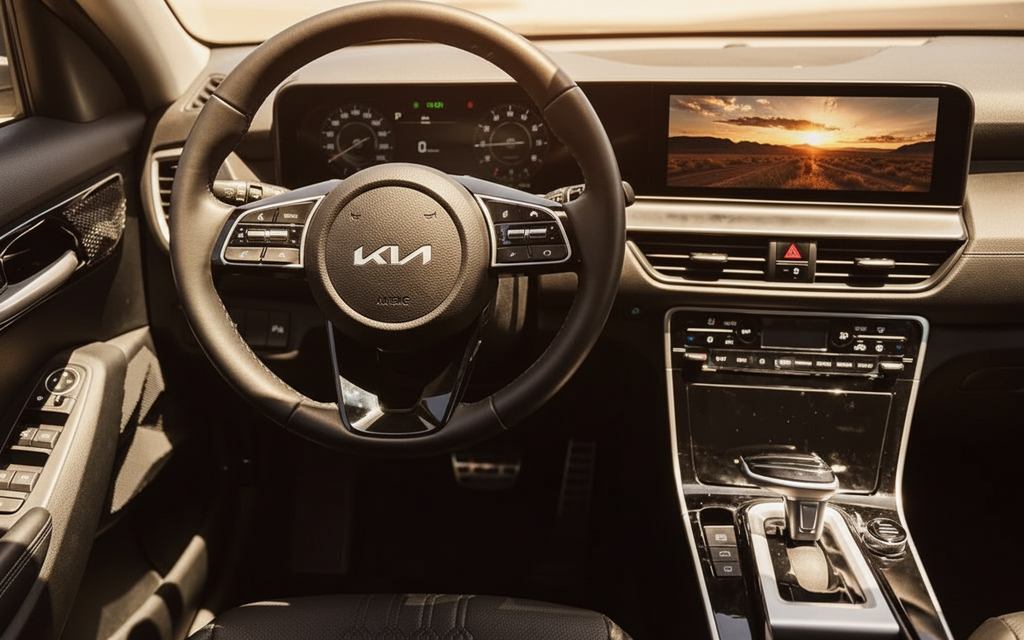 Kia Seltos 2022 interior view showing trim – rental in Dubai