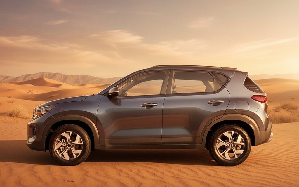 Kia Sonet 2025 interior view showing trim – rental in Dubai