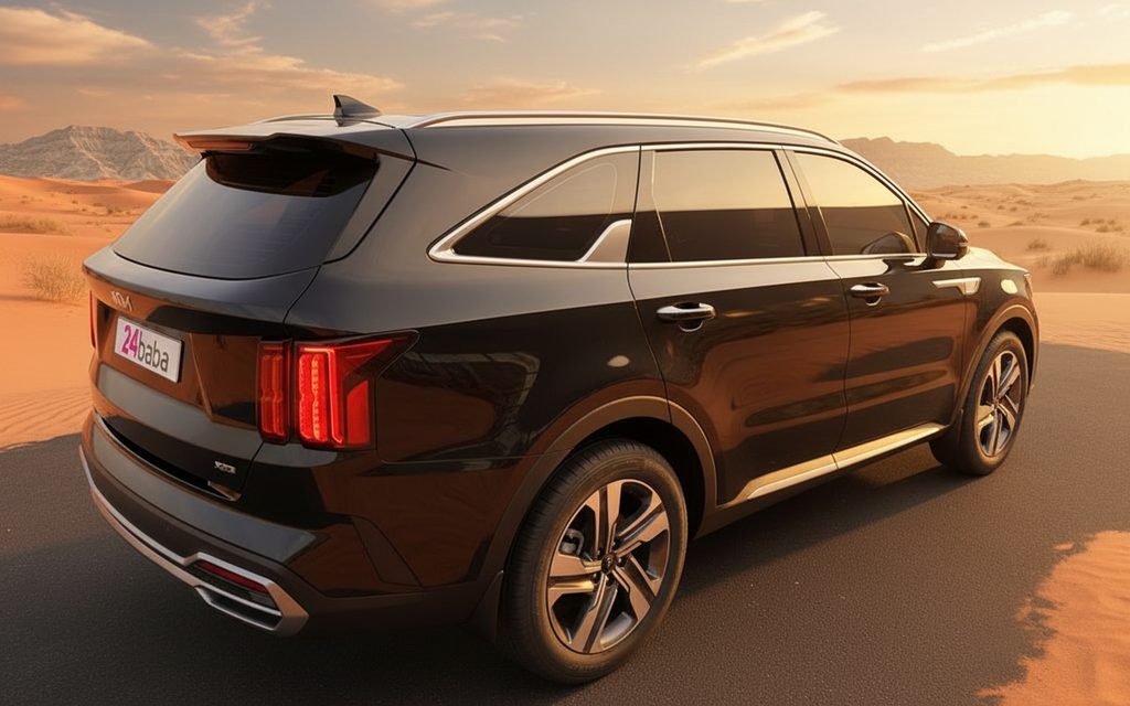 Kia Sorento 2023 Black rear view showing taillights