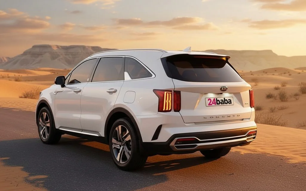 Kia Sorento 2020 White rear view showing taillights
