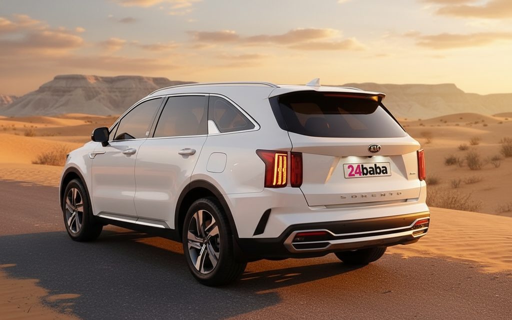 Kia Sorento 2020 White rear view showing taillights