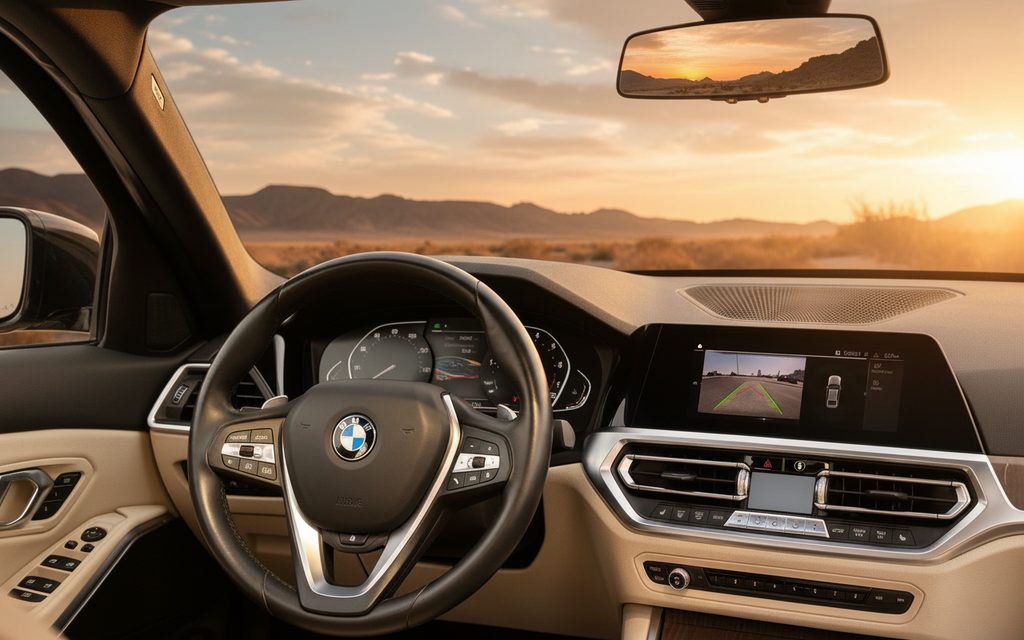 Bmw 330 2021 interior view showing trim – rental in Dubai