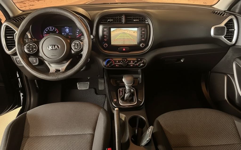 Kia Soul 2021 interior view showing trim – rental in Dubai