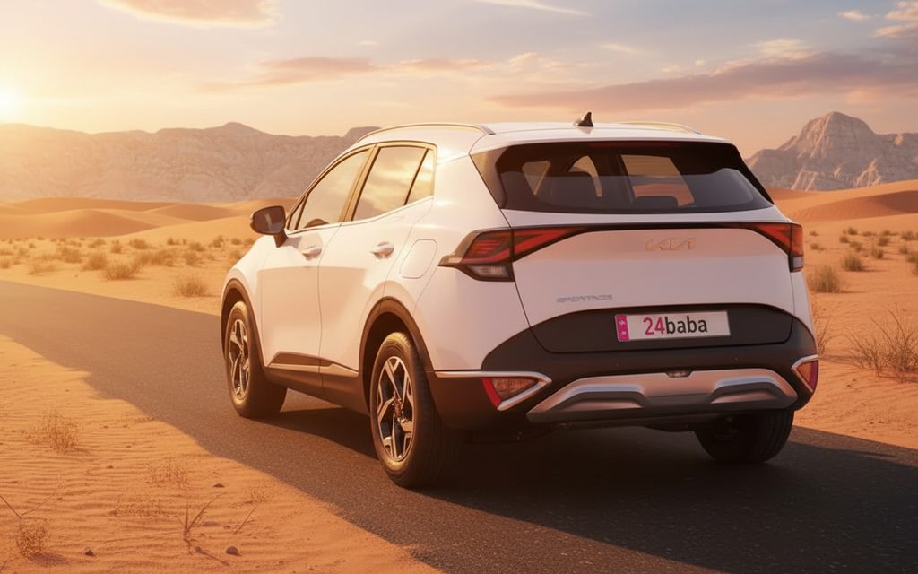 Kia Sportage 2023 White rear view showing taillights