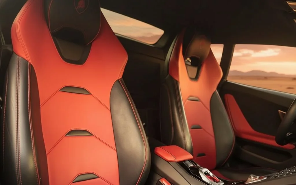 Lamborghini Huracan 2021 leather seats and cabin – rental in Dubai