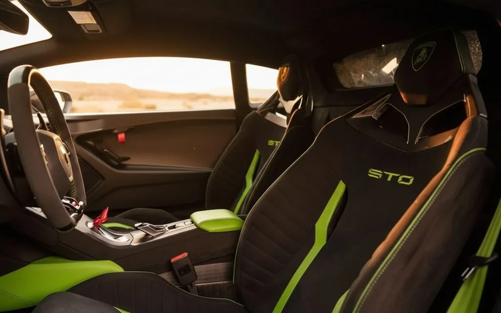 Lamborghini Huracan 2022 leather seats and cabin – rental in Dubai