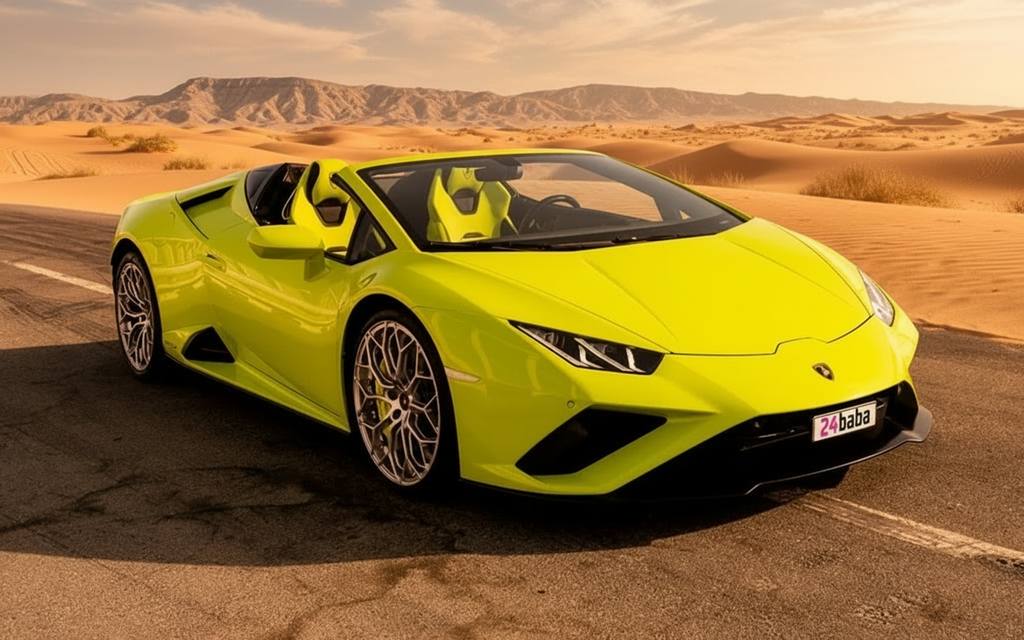 Lamborghini Huracan 2021 Yellow cover image – rental in Dubai