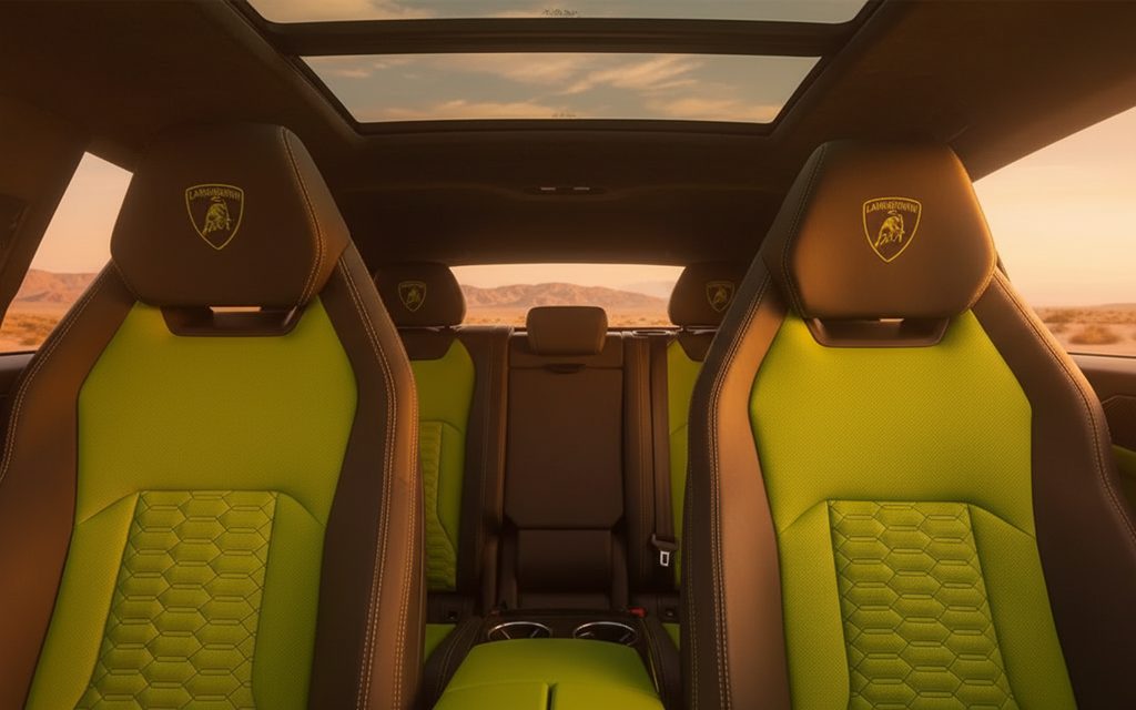 Lamborghini Urus 2022 leather seats and cabin – rental in Dubai