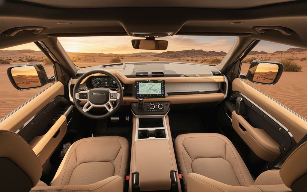 LandRover Defender 2025 interior view showing trim