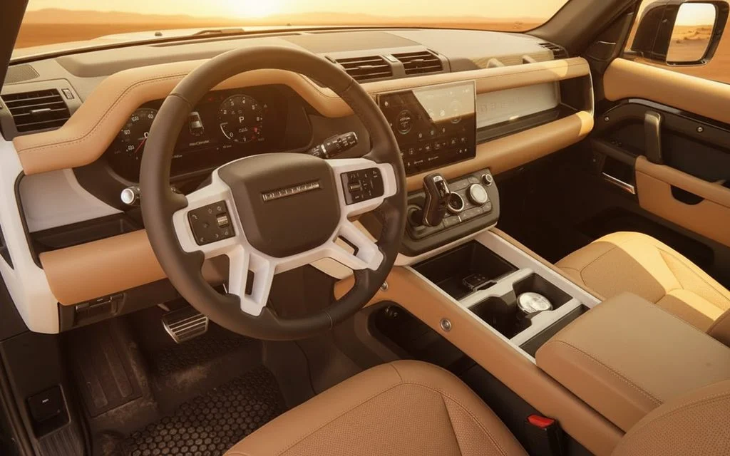 LandRover Defender 2025 interior view showing trim