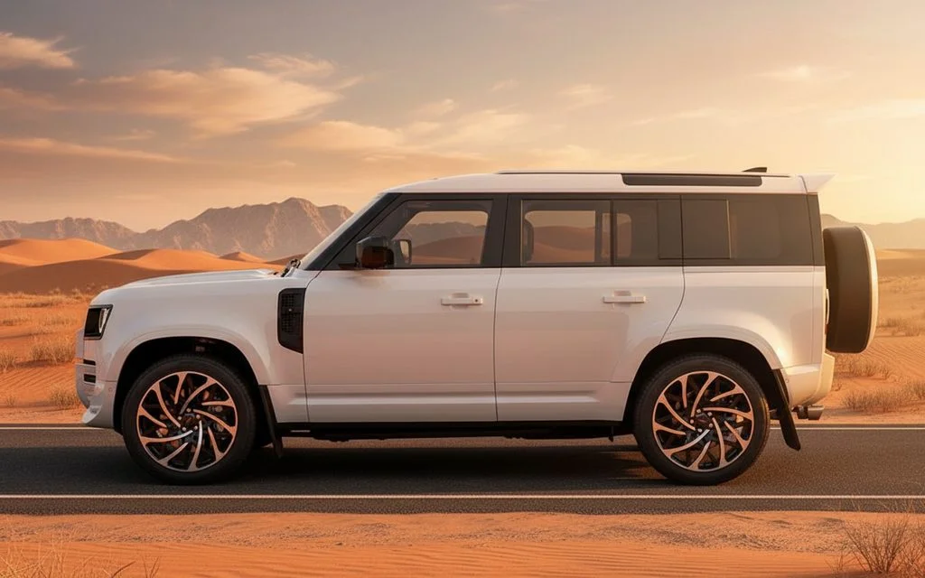 LandRover Defender 2025 White side profile