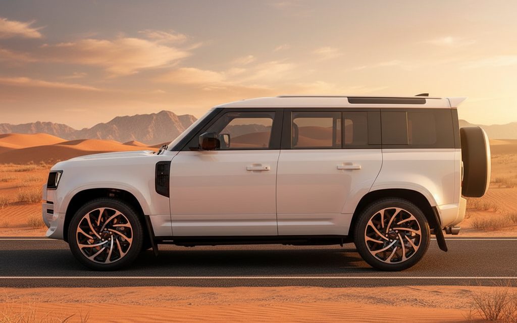 LandRover Defender 2025 White side profile