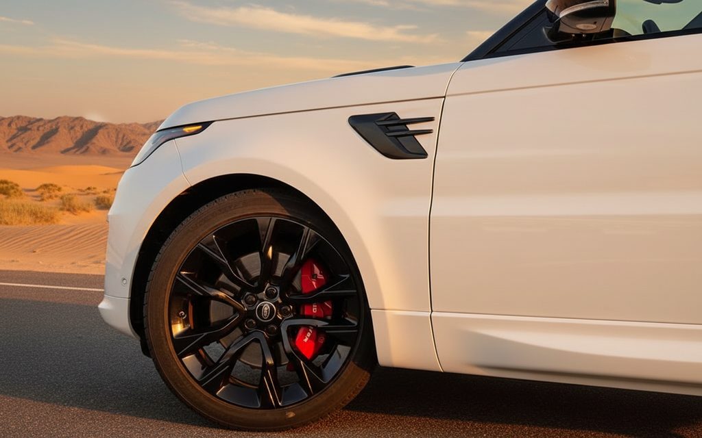 LandRover RangeRoverSport 2021 alloy wheel close up – rental in Dubai