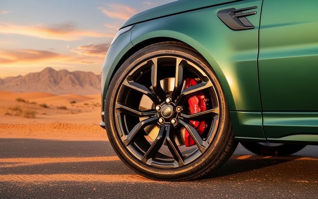 LandRover RangeRoverSvr 2022 alloy wheel close up – rental in Dubai