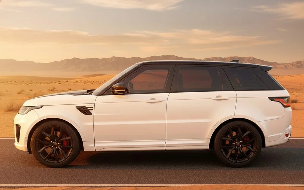 LandRover RangeRoverSvr 2022 White side profile – rental in Dubai