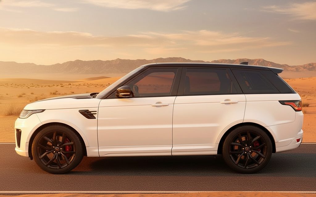 LandRover RangeRoverSvr 2022 White side profile – rental in Dubai