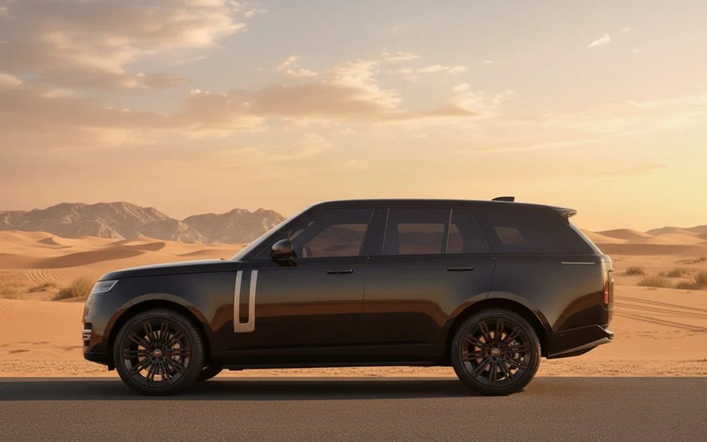 LandRover RangeRoverVogue 2024 Black side profile – rental in Dubai