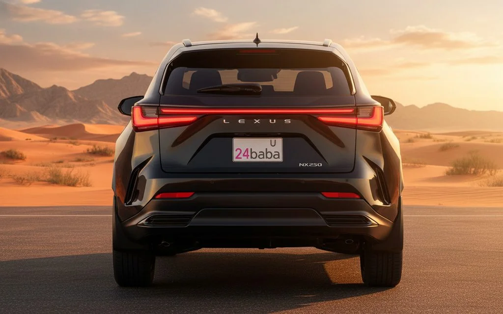 Lexus Nx 2024 Black rear view showing taillights – rental in Dubai