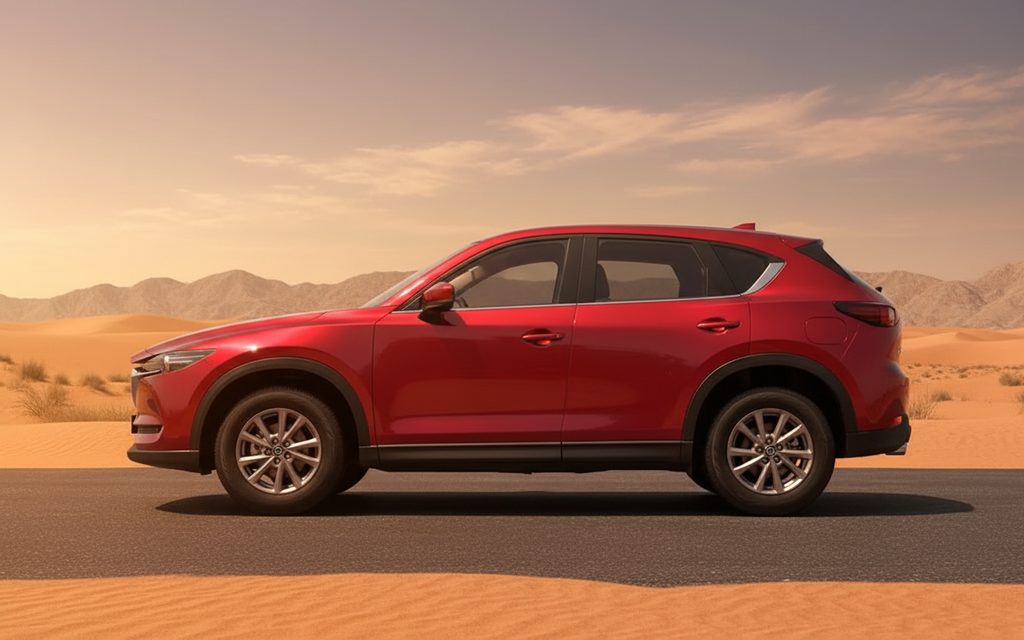 Mazda Cx 5 2023 Red side profile – rental in Dubai