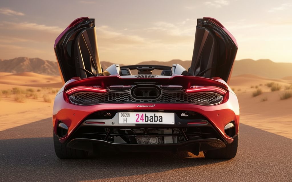 Mclaren 750S 2024 Red rear view showing taillights – rental in Dubai
