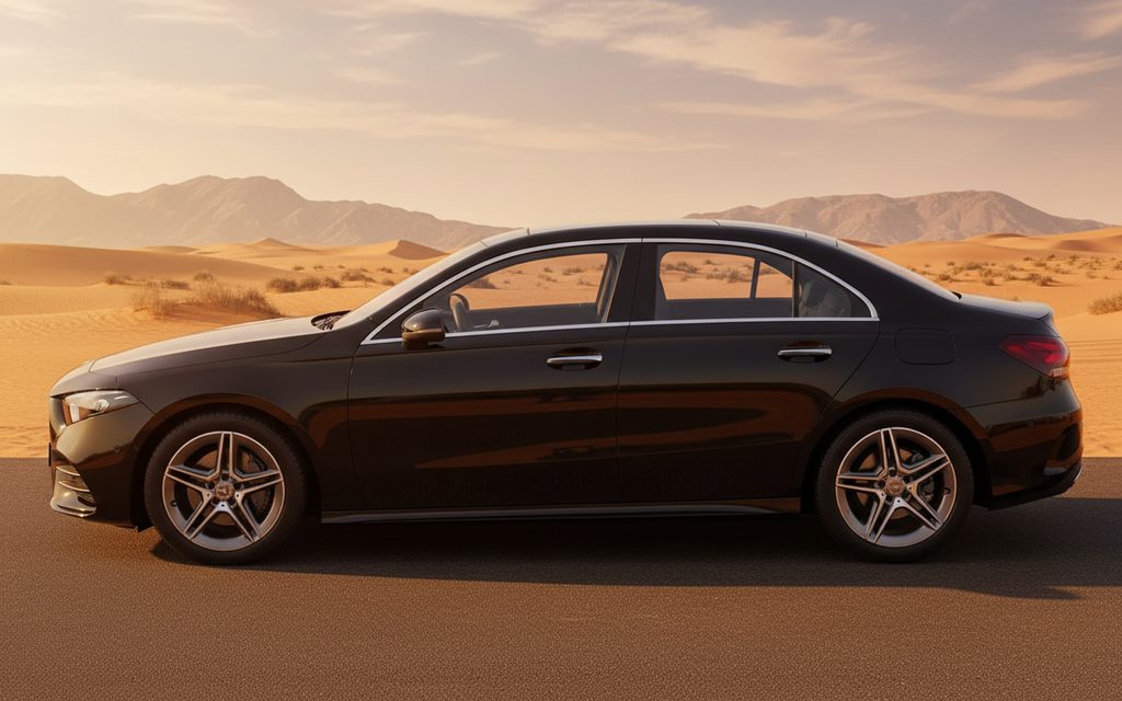 Mercedes A200 2024 Black side profile