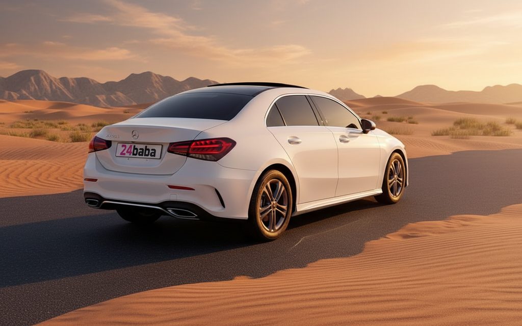 Mercedes A220 2023 White rear view showing taillights