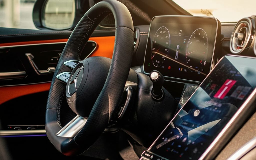 Mercedes C200 2025 interior view showing trim