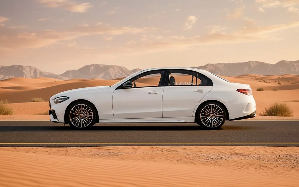 Mercedes C200 2022 White side profile