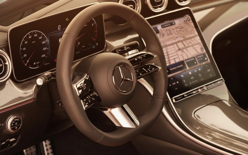 Mercedes C200 2024 interior view showing trim