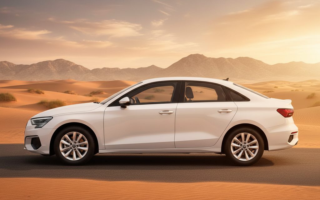 Audi A3 2024 White side profile