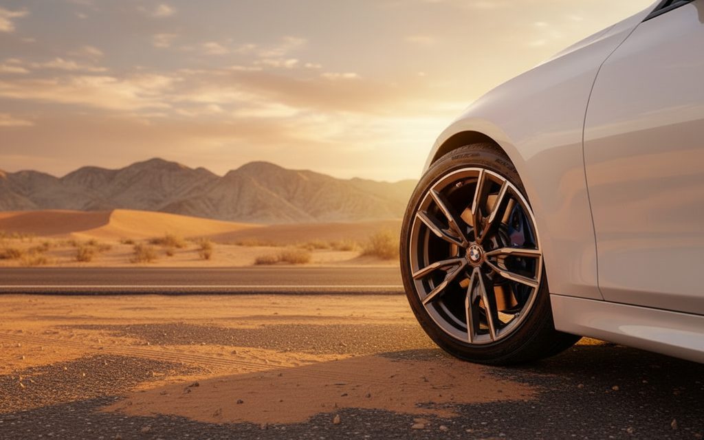 Bmw 440 2021 alloy wheel close up – rental in Dubai