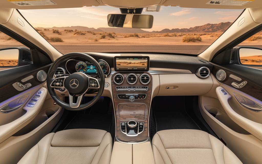 Mercedes C300 2021 interior view showing trim