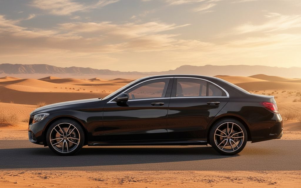 Mercedes C300 2021 Black side profile