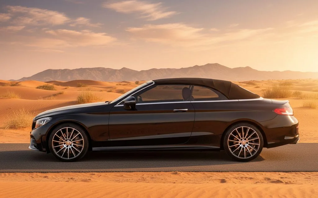 Mercedes C300 2021 Black side profile