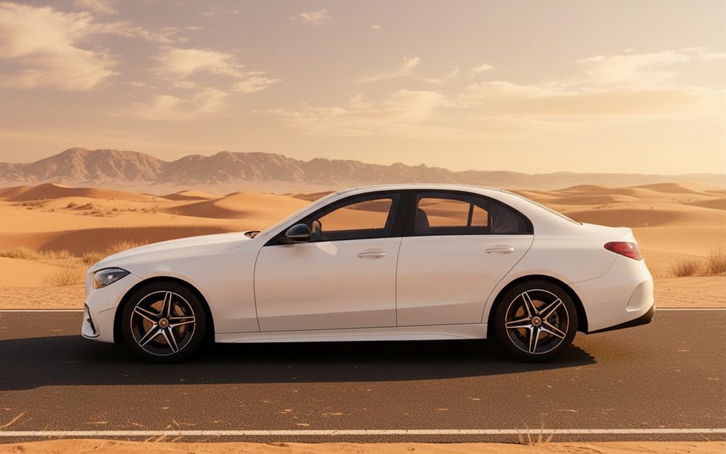 Mercedes C300 2023 White side profile