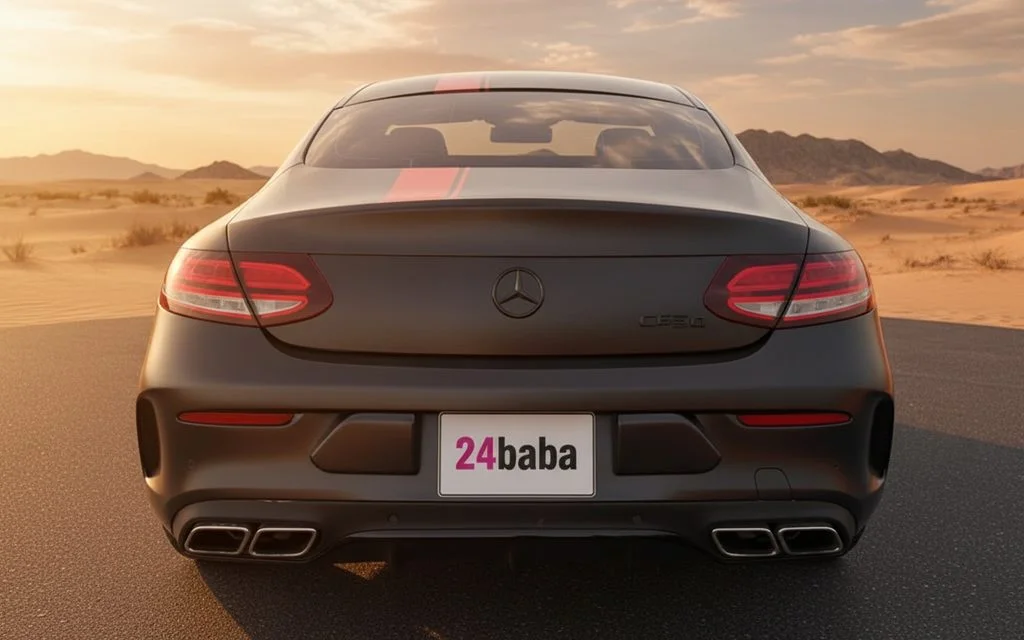 Mercedes C63 2021 Grey rear view showing taillights