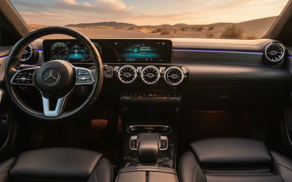 Mercedes Cla250 2020 dashboard and infotainment