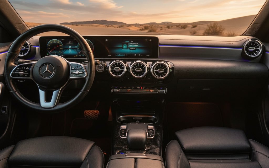 Mercedes Cla250 2020 dashboard and infotainment