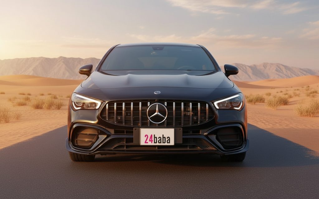 Mercedes Cla250 2020 Black front view with headlights
