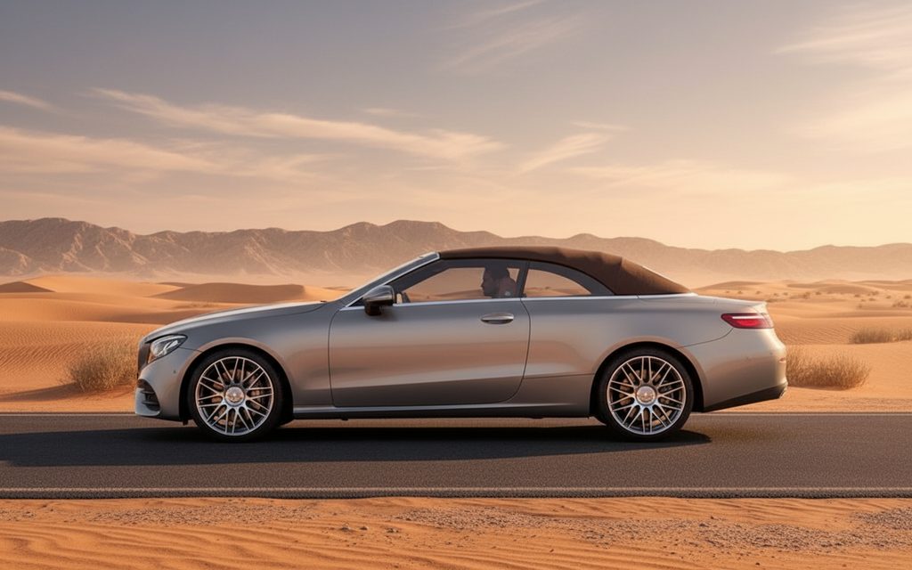 Mercedes E450 2020 Grey side profile – rental in Dubai