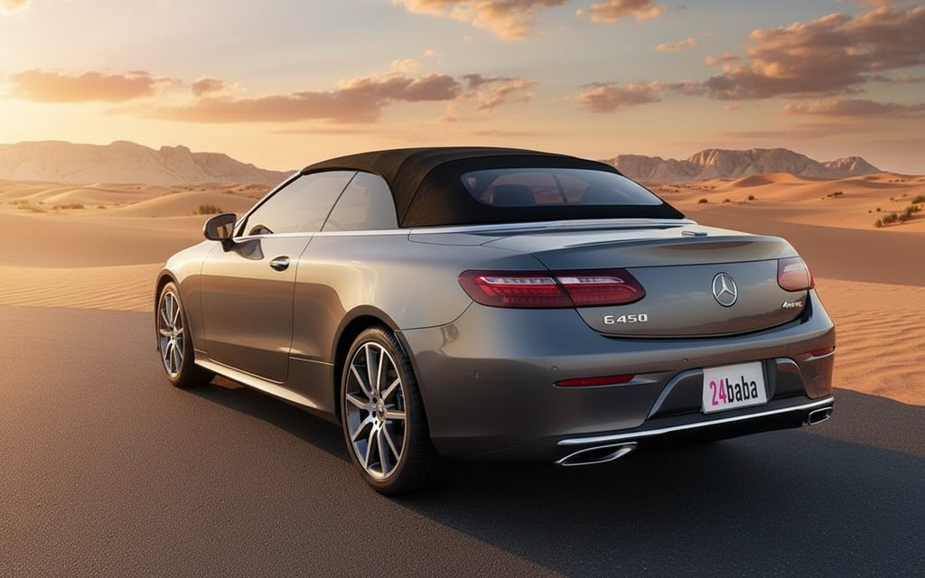 Mercedes E450 2021 Grey rear view showing taillights – rental in Dubai