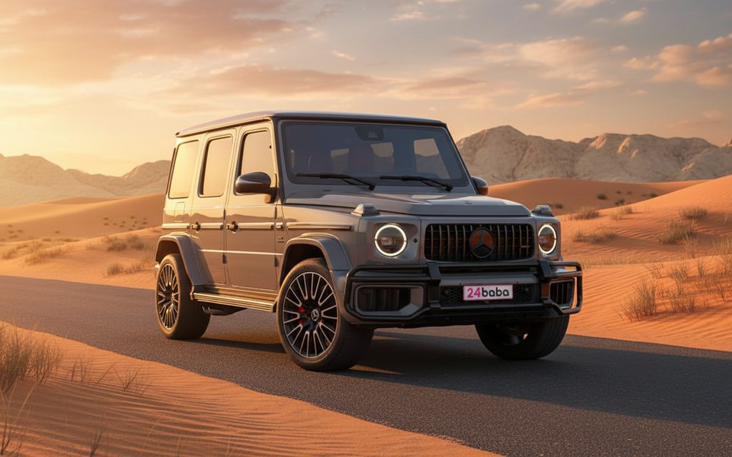Mercedes G63 2025 Grey front view with headlights